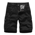 Short cargo noir pour homme en sergé de coton avec plusieurs poches tactiques - EU 30 / Noir