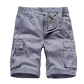 Short cargo homme gris foncé en coton avec poches latérales à rabat et coupe droite - EU 30 / Gris clair