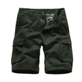Short cargo classique vert armée pour homme en coton résistant avec poches latérales larges - EU 30 / Vert Armée