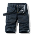 Pantalones cortos tipo cargo de camuflaje para hombre en azul oscuro con cinturón - EU 28 / Gris