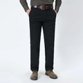 Klassische schwarze Herren-Freizeithose mit geradem Bein und elastischem Bund aus Baumwolle - L / Schwarz