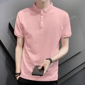 Schmal geschnittenes Herren Polo-Shirt in Rosa mit klassischem Kragen und Knopfleiste - M / Rosa