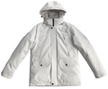 Dettaglio del parka invernale con tessuto resistente all'acqua e tasche con doppia patta - M / Bianco Sporco