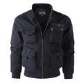 Marineblauwe tactische herenjas met meerdere zakken en een opstaande kraag - M / Donkerblauw