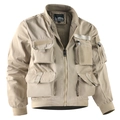 Khaki tactische vliegeniersjas voor heren met multi-pocket design en geribbelde boorden - M / Khaki