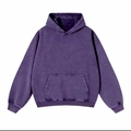 Sudadera con capucha oversize morado oscuro en algodón lavado con estilo vintage - Púrpura