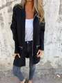 Detail view of a women's black hooded jacket featuring a premium metal zipper and pockets - S / Black