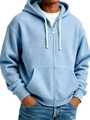 Detailed macro view of light blue waffle knit fabric on men's zip-up hoodie - S / Sky Blue