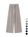 Détail du pantalon côtelé à taille haute avec taille élastique et options de couleurs - S / Kaki