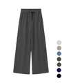 Détail du tissu en maille côtelée et options de couleurs pour pantalon large - S / Gris clair