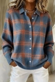 Detalle de chaqueta de punto retro a cuadros con rayas y botones blancos - S / Naranja