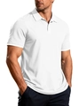 Polo homme blanc à manches courtes en tissu respirant avec texture classique en nid d'abeille - S / Blanc
