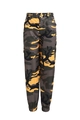 Dettaglio di pantaloni jogger cargo mimetici con polsini elastici e tasche laterali - Taglia S / Pantaloni e gonne / Giallo