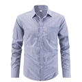 Camisa clásica de cuadros para hombre en gris y lila con manga larga y bolsillo - S / Gris claro