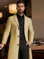 Elegante herenjas in lichtbeige, slim-fit model met klassieke reverskraag en knoopsluiting - XS / Khaki