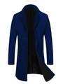 Classic royal blue wool blend overcoat for men with single-breasted three-button design - XS / Dark Gray
