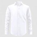 Camicia da uomo bianca classica a maniche lunghe vestibilità slim con colletto a punta - S / Bianco