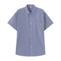 Camicia a maniche corte a quadretti blu e bianchi per uomo con tasca sul petto - S / Blu navy