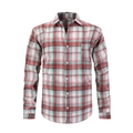 Camicia di flanella a quadri rosso bianco e verde da uomo con maniche lunghe e un taschino - S / Quadri Rossi Verdi Bianchi