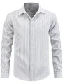 Camisa de manga larga a rayas para hombre estilo business casual blanca con rayas negras - S / Rayas Negras y Blancas