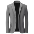 Chaqueta casual de lana gris para hombre con botones de un solo pecho y solapa muesca - S / gris oscuro