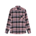 Camicia classica da uomo a quadri a maniche lunghe in rosa e blu con taschino sul petto - S / Quadretti Rosa Blu Nero