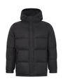 Piumino con cappuccio nero da uomo con isolamento trapuntato e dettagli antivento regolabili - XS / Nero