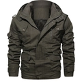 Giacca parka uomo verde oliva foderata in pile con cappuccio e tasche cargo - S / Verde