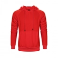 Men's solid red pullover hoodie with kangaroo pocket and drawstring street wear style - S / Red