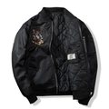 Black Sukajan bomber jacket featuring Japanese style embroidery and diamond quilted lining - S / Black Cotton Style
