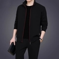Veste homme décontractée noire à col montant avec liserés rouges et fermeture - M / Noir