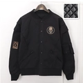 Giacca bomber MA1 nera con ricamo teschio, colletto baseball e dettaglio fodera trapuntata - M / Stile Ricamo Teschio Imbottito / Nero