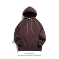 Sweat à capuche marron café épais avec manches raglan et poche kangourou confortable - Café / S
