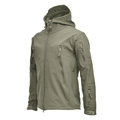 Τακτικό softshell μπουφάν με κουκούλα σε λαδί χρώμα και αδιάβροχα φερμουάρ για βουνό - S / Πράσινο του Στρατού