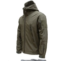 Giacca tattica softshell uomo verde militare con cappuccio e tasche multiple con zip - S / Verde