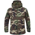Tactical softshell jacket in woodland camouflage pattern with adjustable hood - S / Jungle Camouflage