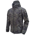 Men's tactical camouflage shark skin softshell jacket with fleece lining and hood - S / Dark Night Camouflage