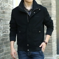 Chaqueta militar negra casual para hombre con cuello alto y bordado de moda actual - M / Negro