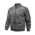 Chaqueta bomber MA-1 gris clásica con bolsillo en la manga y acabados elásticos - S / Estándar / Gris