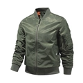 Giacca bomber MA1 verde militare classica con bordi a costine e tasca sulla manica - S / Standard / Verde Militare