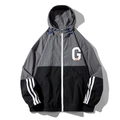Veste anti-UV homme en soie glacée avec design colorblock gris-noir et capuche - M / Noir