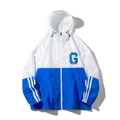 Veste de protection solaire en soie glacée pour hommes avec design contrasté bleu et blanc - M / Bleu Klein