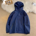 Giacca da uomo blu navy con cappuccio e stampa 'EXPLORE' bianca sulla parte frontale - S / Blu navy
