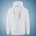Men's white lightweight ice silk sun protection jacket with hood and black TRNEO print - M / White