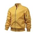 Chaqueta bomber MA1 amarillo jengibre con puños acanalados y bolsillo en la manga - S / Estándar / Amarillo