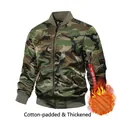 Blouson aviateur MA-1 camouflage classique avec doublure rembourrée et ruban manche - M / Camouflage (Rembourré)