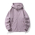 Veste légère à capuche lavande unisexe avec fermeture éclair et liseré réfléchissant - M / Violet Taro