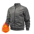 Giacca bomber MA-1 grigio scuro con fodera trapuntata arancione e tessuto antivento - S / Imbottito / Grigio