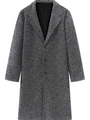 Classic men's charcoal grey long wool blend trench coat in a slim-fit business style - XS / Dark Gray