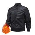 Giacca bomber MA1 nera classica imbottita con finiture a coste e fodera arancione fluo - S / Imbottito / Nero